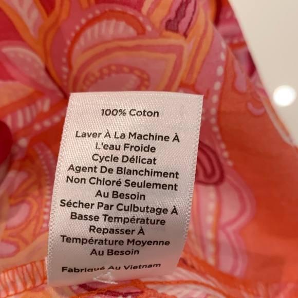 Talbots Vibrant Pink and Orange Paisley Button-Down Dress.  Size 12P. Never worn - Picture 8 of 8